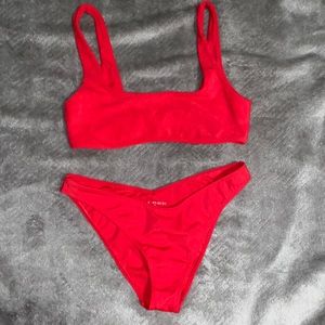 L.A Hearts bright red bikini (brand: Pacsun, top and bottom size M)